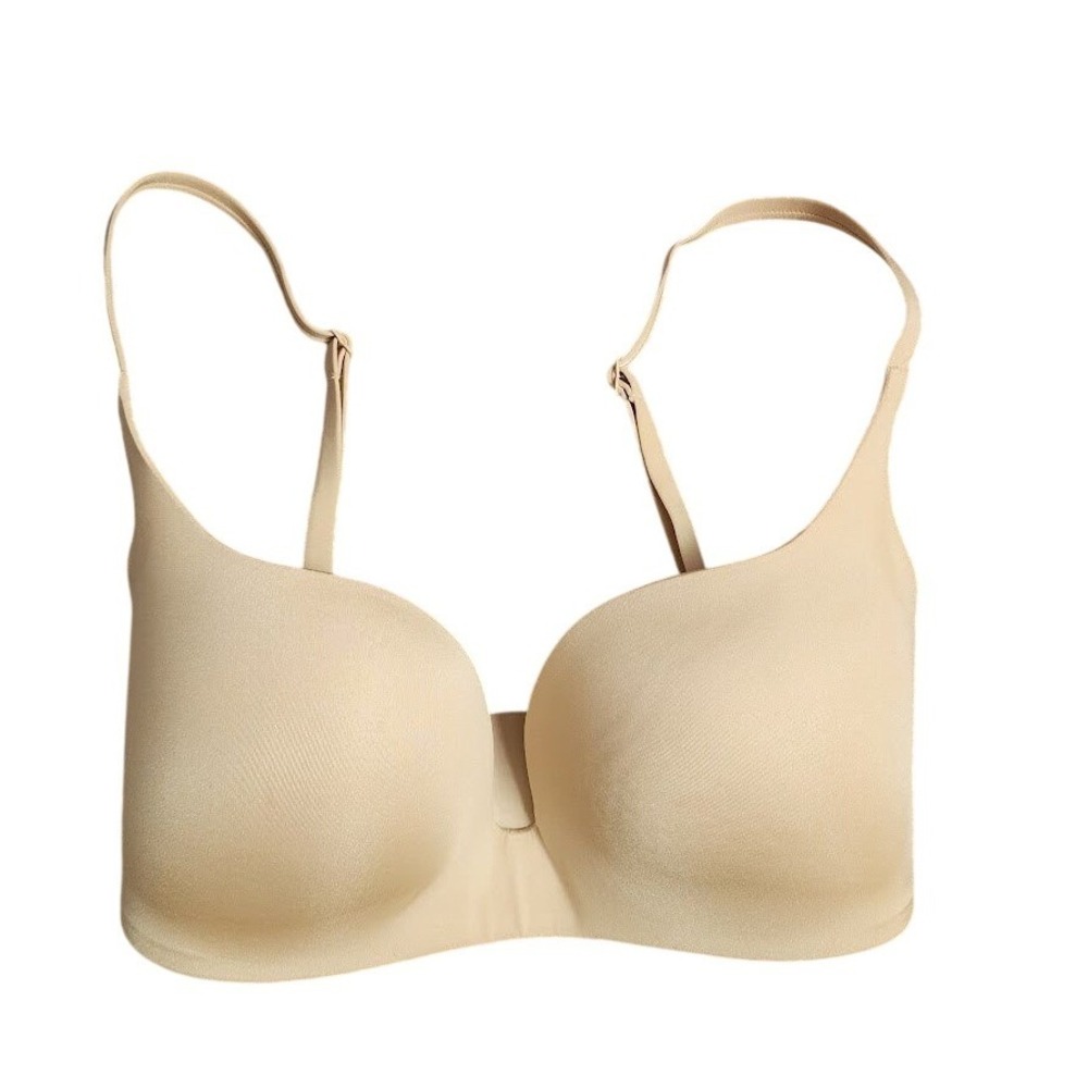 SKIMS Fits Everybody Scoop Neck Bra Neutral Beige Size 32DDD Seamless